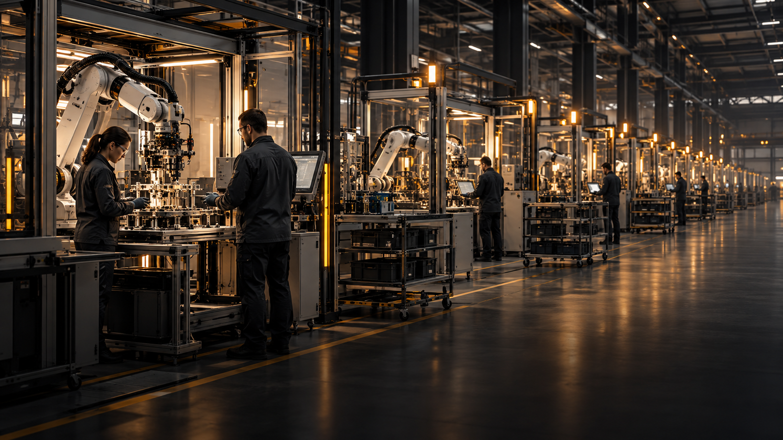 Modular production system prepared for reliable manufacturing scale-up